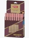 Flair Woody Ball Pen (Red Ink, Pack of 10) – Smooth Writing Ballpoint Pens with Elegant Wooden Texture Finish
