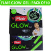 Flair Glow Gel Pen (Blue Ink, Pack of 10) – Glow-in-the-Dark Body Gel Pens with Smooth Ink Flow