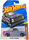 Hot Wheels '83 Chevy Silverado Die-Cast Truck | Black Widow Custom Graphic Pickup 1:64 Scale