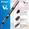 Pilot Hi-Tecpoint V5 Cartridge System Refillable Rollerball Pen (0.5mm Extra Fine Tip, Black Ink)