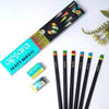 Apsara Matt Magic Extra Dark Pencils (Pack of 10) - Colorful Wood with Free Sharpener & Eraser