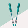 Flair Glass Gel Pen (Green Ink, Pack of 10) – Smooth Flowing Waterproof Gel Pens with Transparent Barrel