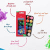 Faber-Castell Premium Watercolour Cakes (Pack of 12 Assorted Brilliant Colours) – Compact Student Painting Palette in a Sturdy Red Carrying Case, Includes 1 Free Paintbrush
