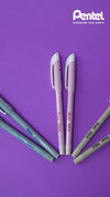 Pentel SGX Ball Point Pen (Model BX447, Pack of 10) – 0.7mm Fine Tip Ballpoint Pens with Soft Rubber Grip & Pastel Barrel Finish