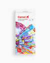 Camel Water-Based Glass Colours – 6 Assorted Shades (10 ml each) + FREE Black Glass Liner Tube | Ready-to-Use Transparent Glass Painting Kit