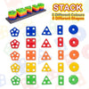Ratna's Shape Stacker Geometric Blocks – Shape Sorter Column Puzzle Stacking Set for Kids