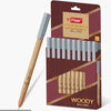 Flair Woody Ball Pen (Black Ink, Pack of 10) – Premium Wooden Texture Finish Barrel with Smooth Ballpoint Ink Flow