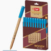 Flair Woody Ball Pen (Blue Ink, Pack of 10) – Premium Wooden Texture Finish Barrel with Smooth Ballpoint Ink Flow