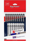 Cello Pin Point Ball Pen (Black Ink, Pack of 10) – 0.6mm Fine Tip Precision Pen with Soft Elasto Grip