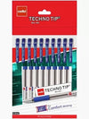 Cello Techno Tip Ball Pen (Blue Ink) – 0.6mm Fine Tip Ballpoint Pen with Elasto Grip for Comfort Writing