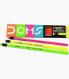 DOMS Neon Eraser Tipped Super Dark HB/2 Graphite Pencils (Pack of 10) - Vibrant Neon Barrels
