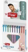Flair Fighter Ball Pen (0.7 mm Tip, Assorted Pastel Barrels, Pack of 10) – Smooth Flowing Ballpoint Pens with Ergonomic Triangular Body