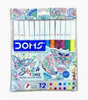 DOMS Sketch Fine Water Colour Pens (Pack of 12 Assorted Brilliant Shades) – Precision 2mm Fine Tip Sketch Markers with Ventilated Safety Caps, Perfect for Outlining & Detailed Art