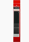 Faber-Castell 10 Black Matt Eraser Tip Pencils (Pack of 10)