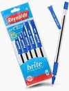 Reynolds Brite Ball Pen (Blue Ink) – 0.7mm Fine Precision Tip Bright Writing Ballpoint Pen