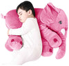 Big Size Elephant Plush Soft Toy 60 cm | Fibre Filled Stuffed Animal Teddy for Kids | Soft Hugging Toy | Pink